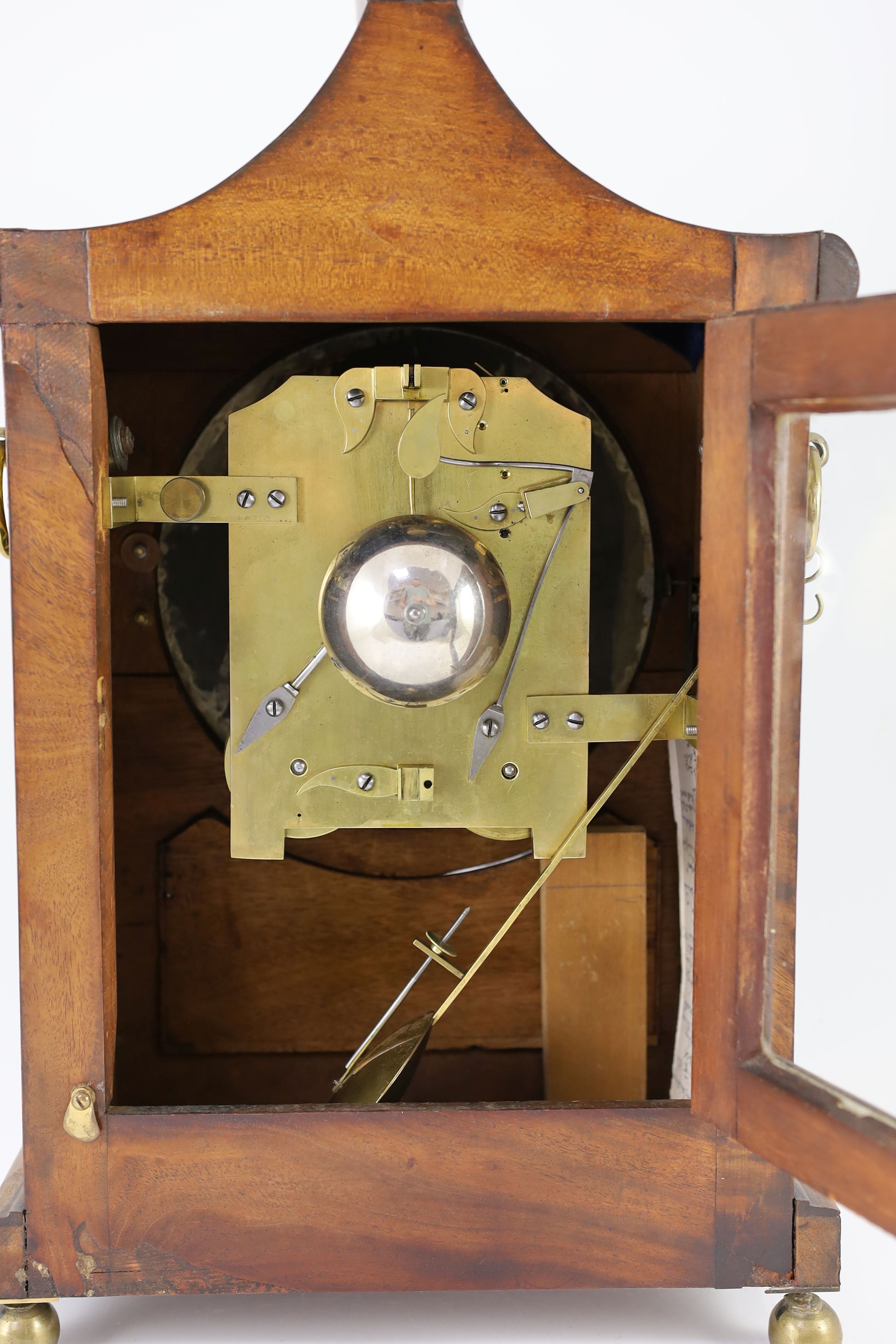 John Harper of London. A William IV brass inset mahogany bracket clock, width 30cm depth 15.5cm height 51cm